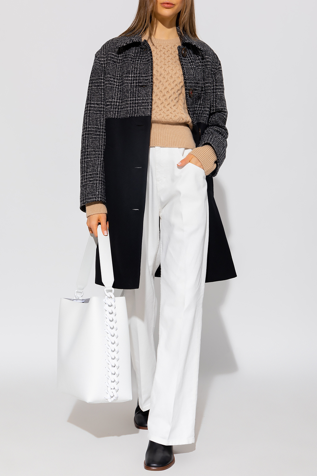 【関税&送料込】Stella Mccartney Cream Wool Baggy Trousers STELLA MCCARTNEY Wool-crepe wide-leg pants | NET-A-PORTER